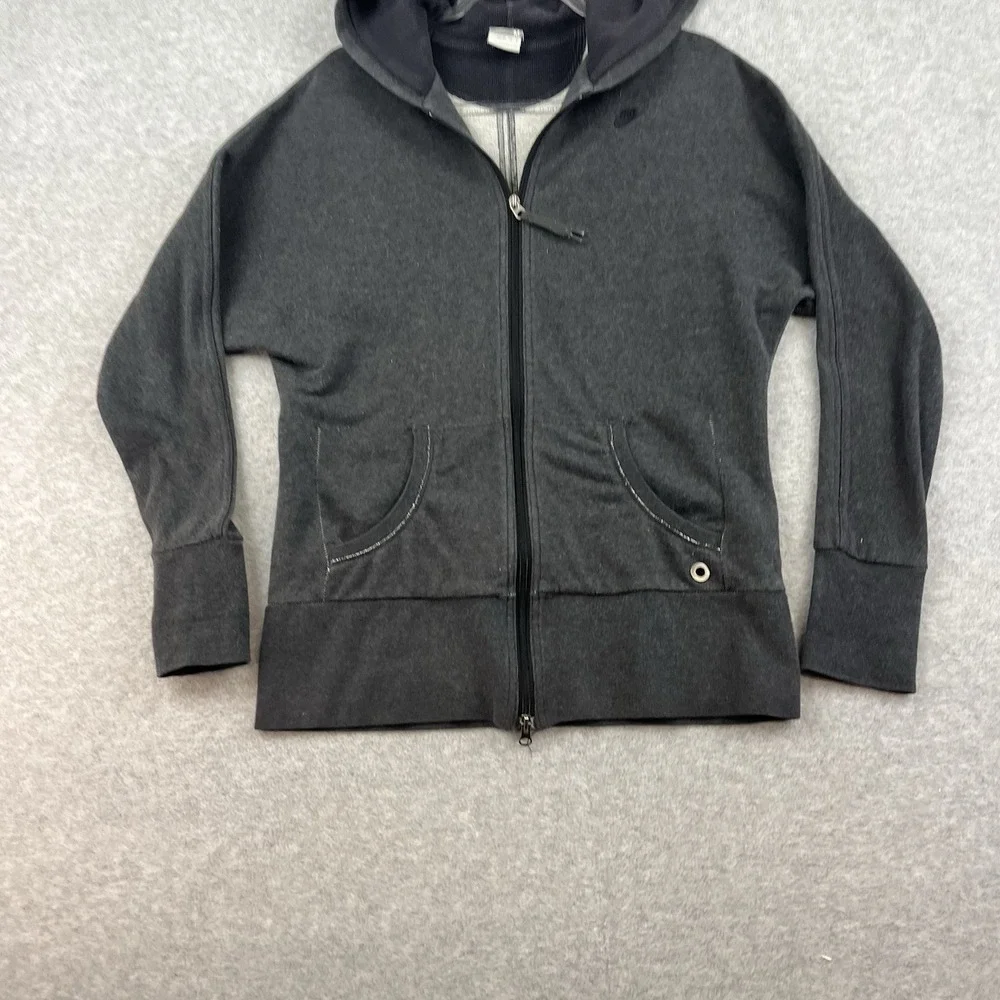 Y2k Nike Womens Jacket Gray Zip Up Hoodie Womens Medium Track Snug Body Grey